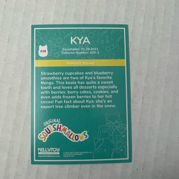 Squishmallow Trading Card Kya - Picture 2 of 2